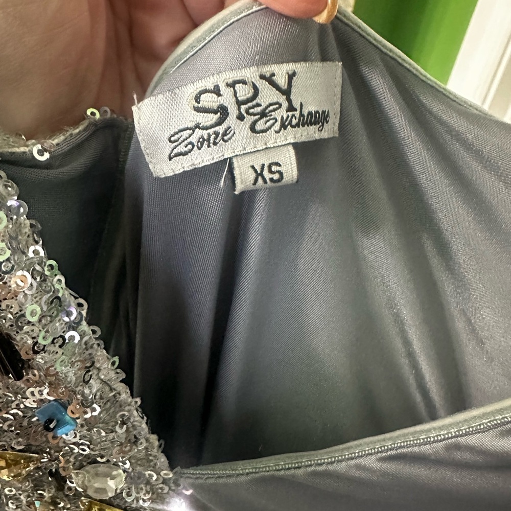 SPY One-Shoulder Dress in Gray with Sequin Detail-NWT - Picture 5 of 9